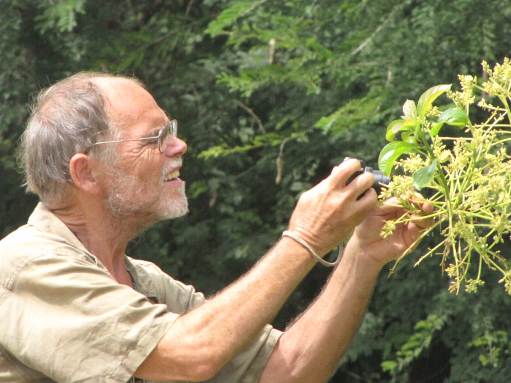 Jim invites an elderberry bush to say cheese.