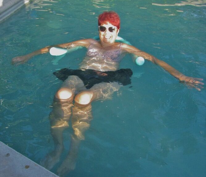 Mary in pool, 2014